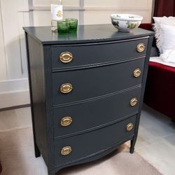4 Drawer Solid Wood Forest Green Refurbished 