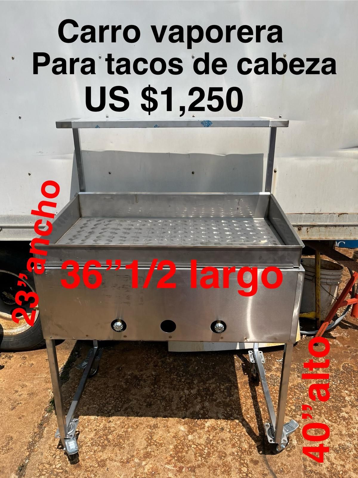 Carro Taquero Vaporera Para Tacos De Cabeza
