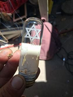 Star of David Etched Glass Light Bulb