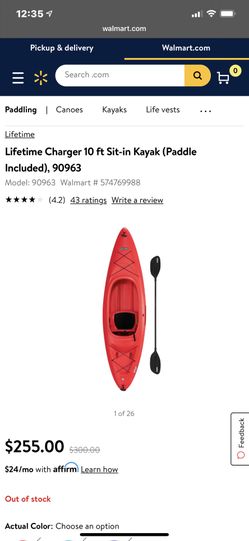 Lifetime sit in Kayak