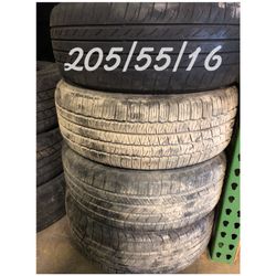 Used tires for sale 205/55/16 free installation and balancing