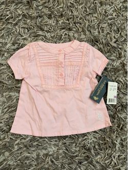 U.S. Polo Assn. Baby Girl Pink Top 6/9M