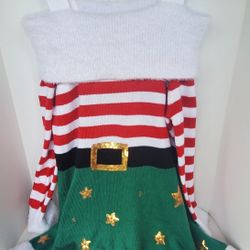 Holiday Time Dress XXL 20 Womens Mrs. Claus Elf Ugly Sweater Dress Christmas

