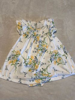 Baby Girls Floral Flutter Bodysuit Dress