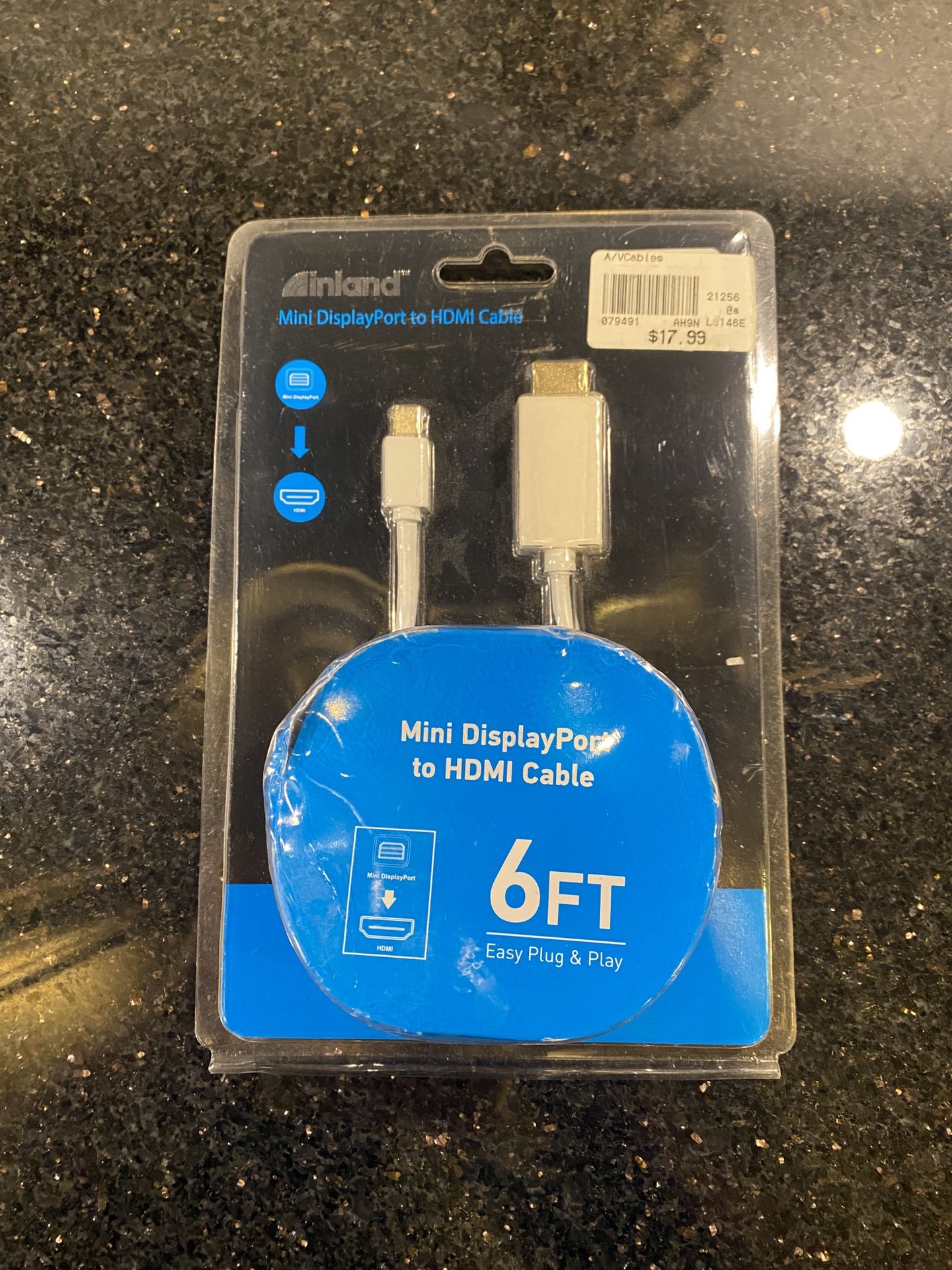 inland Mini DisplayPort to HDMI Cable 6FT for MAC & PC
