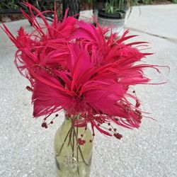 Feather And Bead Flower Arrangement