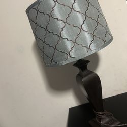 Modern Wood Base Table Lamp with Fabric Shade