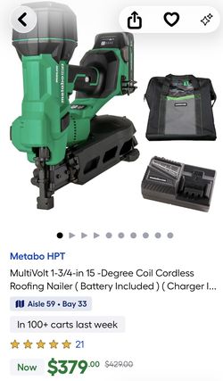 Metabo Cordless Roofing Nailer 