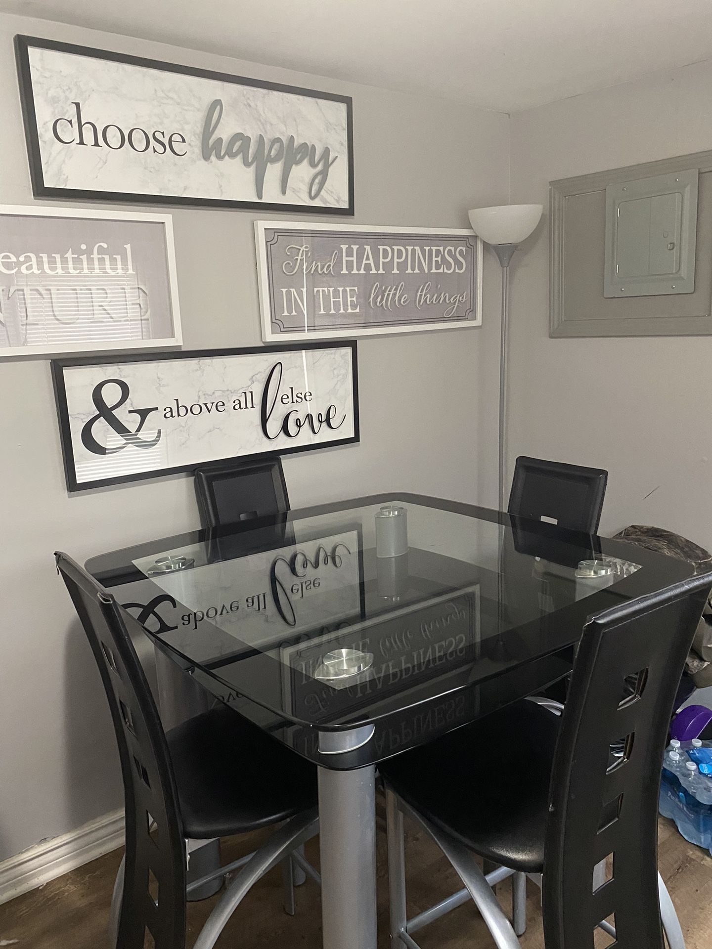 Black Glass Dining Room Table