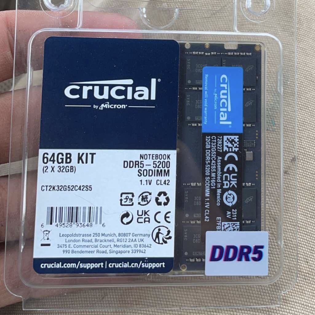 Crucial RAM 64GB Kit (2x32GB) DDR5 5200MHz