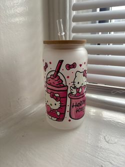 Hello Kitty Frosted Glass Tumbler
