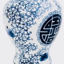 Beautiful  French Blue White Flower Vase - Urn  $25