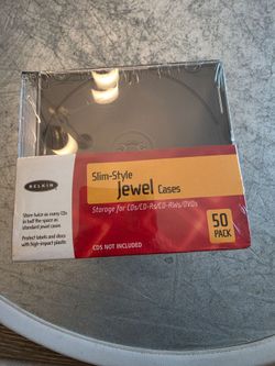 Belkin Jewel Cases Slim Style Pack of 50 Clear/Black For CD, DVD Storage  New