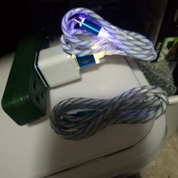2 Light Up Led Charging Cables