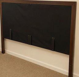 Dark Wood Upholstered Bed Headboard