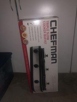 New In Box Chefman Triple 3 Slow Warmer Cooker for Buffet