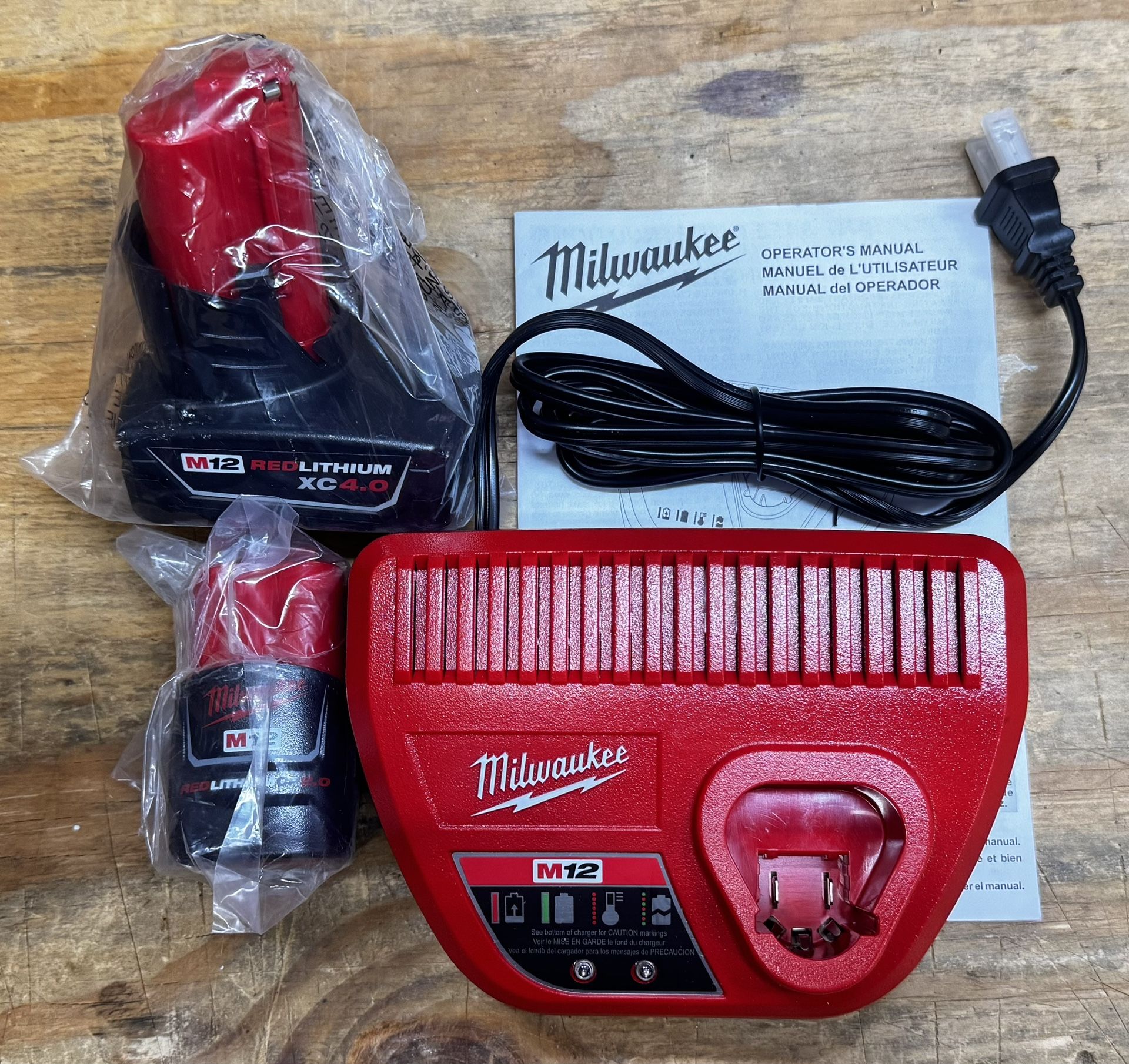 Milwaukee M12 Charger And Batteries 2.0 & 4.0