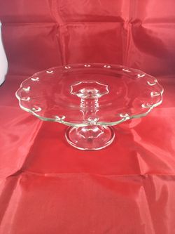 Vintage 11” Glass Cake Stand