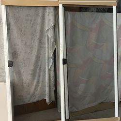 White Aluminum Sliding Doors (2) (82L X 36.5) 