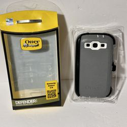 NEW OtterBox Defender gray phone case with holster for Samsung Galaxy S3