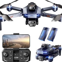 4K FPV Drone w/3 Cams, GPS, WiFi, Foldable | LCD, Optical Flow, RC for Adults (2 Battery)
