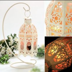 Vintage Iron Frame Natural Crystal Salt Rock Lamp Air Purifier Desk Night Light