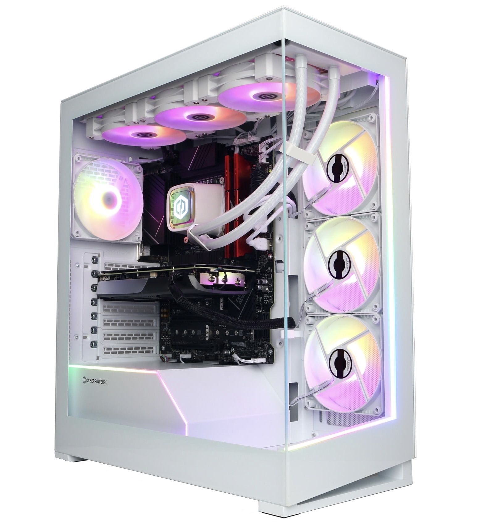 CYBERPOWERPC White PC CASE with Fans (No Parts)