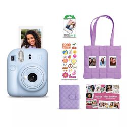 Brand New Fujifilm Instax Mini 12 Holiday Bundle Pastel Blue