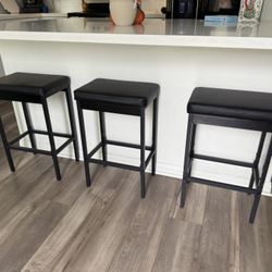 Black Bar Stools (Set Of 3)