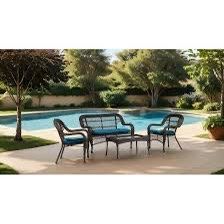 New 4 Piece Durable Outdoor Patio Set.  Wicker.  Free Delivery!