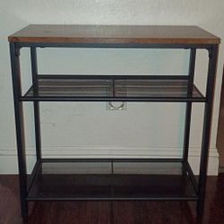 Small Industrial End Table / Side Table with Shelves