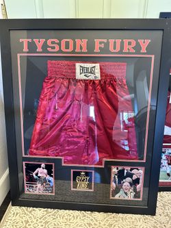 Tyson fury Autographed Framed Shorts