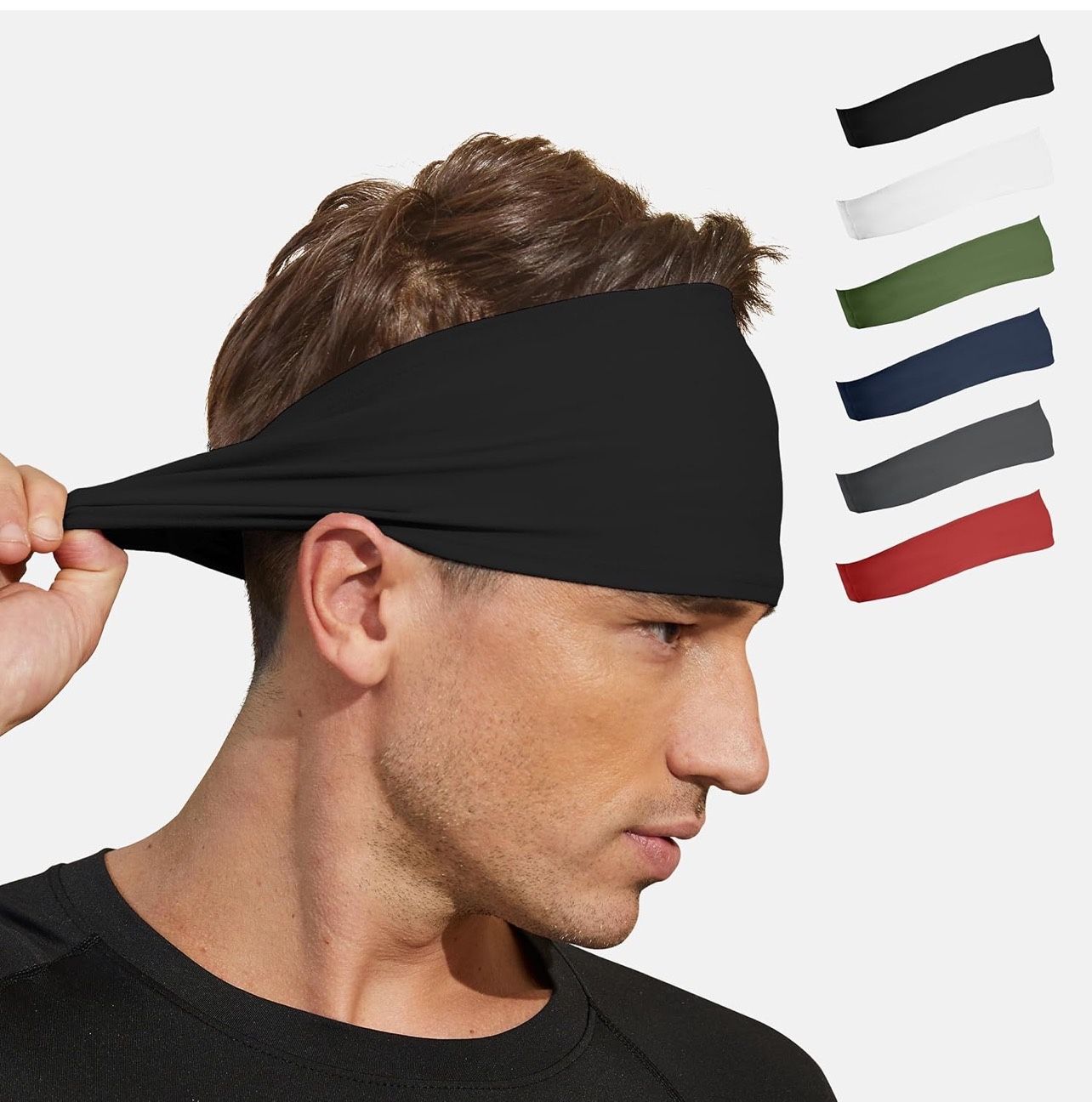 VIMPEP Tenacious Sports Headbands for Men Soft Feeling Non Silp Sweatband Workout Headband for Running,Cycling,Basketball,Tennis,Yoga Fitness Stretchy