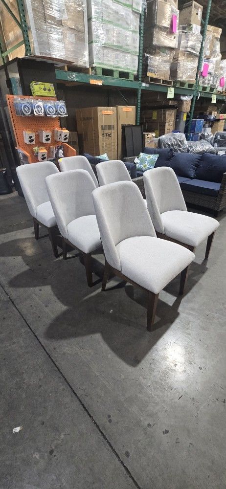Copell White Fabric Side 6 Chair (Furniture of America)