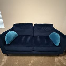 Dark Blue Velvet Sofa