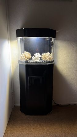 Acrylic Clear For Life Tank , 12 Gal built in filtration Reef tank With Stand and canopy’.