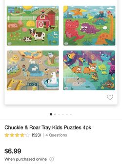 Chuckle & Roar Jigsaw Kids Puzzles 4pk