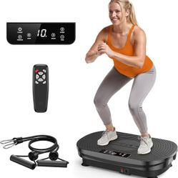FEIERDUN Vibration Plate Exercise Machine for Whole Body, Lymphatic Drainage, Muscle Toning - Power Plate With Resistance Bands for Wellness and Fine