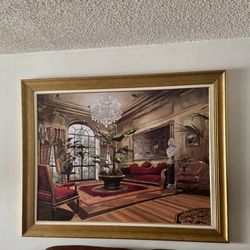 GRAND SALON by SEBASTIEN DUVAL - GRANDIOSE MANSION CHANDELIER CANVAS
