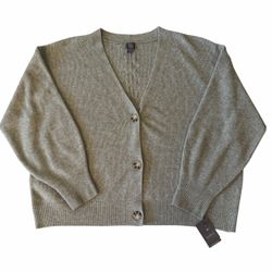 Auden Luxe Cozy Gray Ribbed Knit V-Neck Cardigan Sweater XXL NWT  Brand new with original Target tags attached. Originally $32.  Soft heather gray car