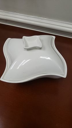 GODINGER silver art co. Ceramic warming dish cream color