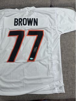 Trent Brown SIGNED Autograph Custom Jersey - Beckett Coa - Cincinnati Bengals