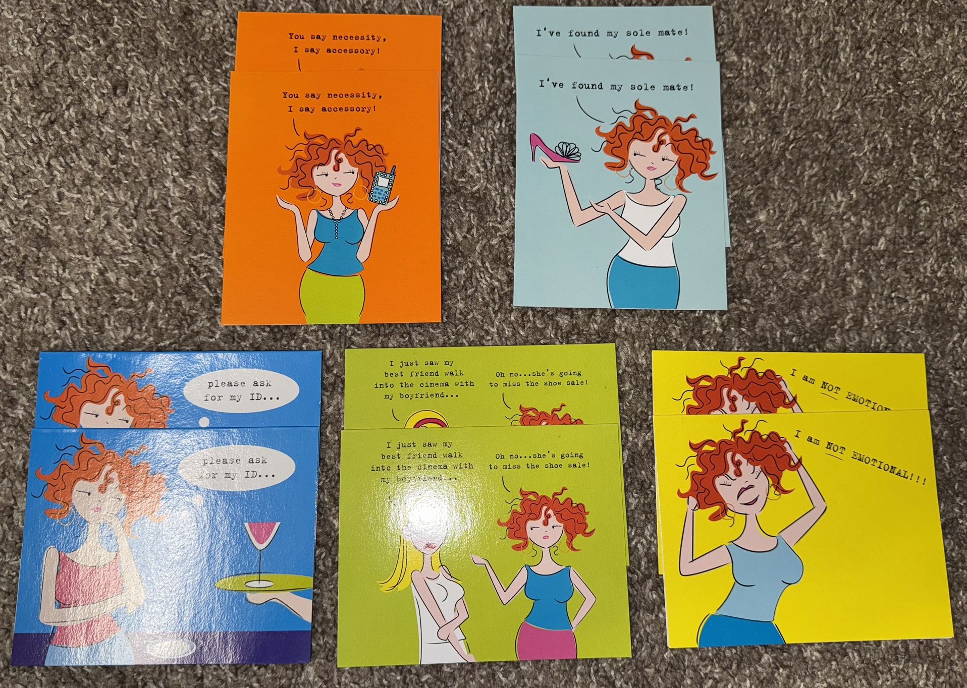 Funny Greeting Notecards Pack Of 10 W/envelopes NWT