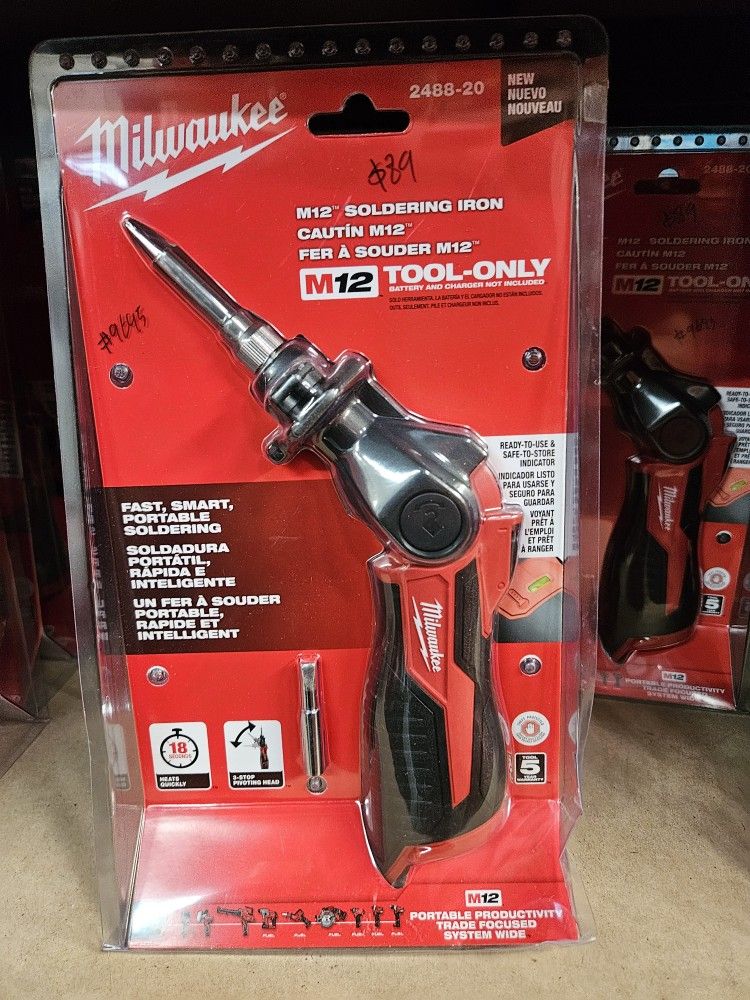 Milwaukee
M12 12-Volt Lithium-Ion Cordless Soldering Iron (Tool-Only)