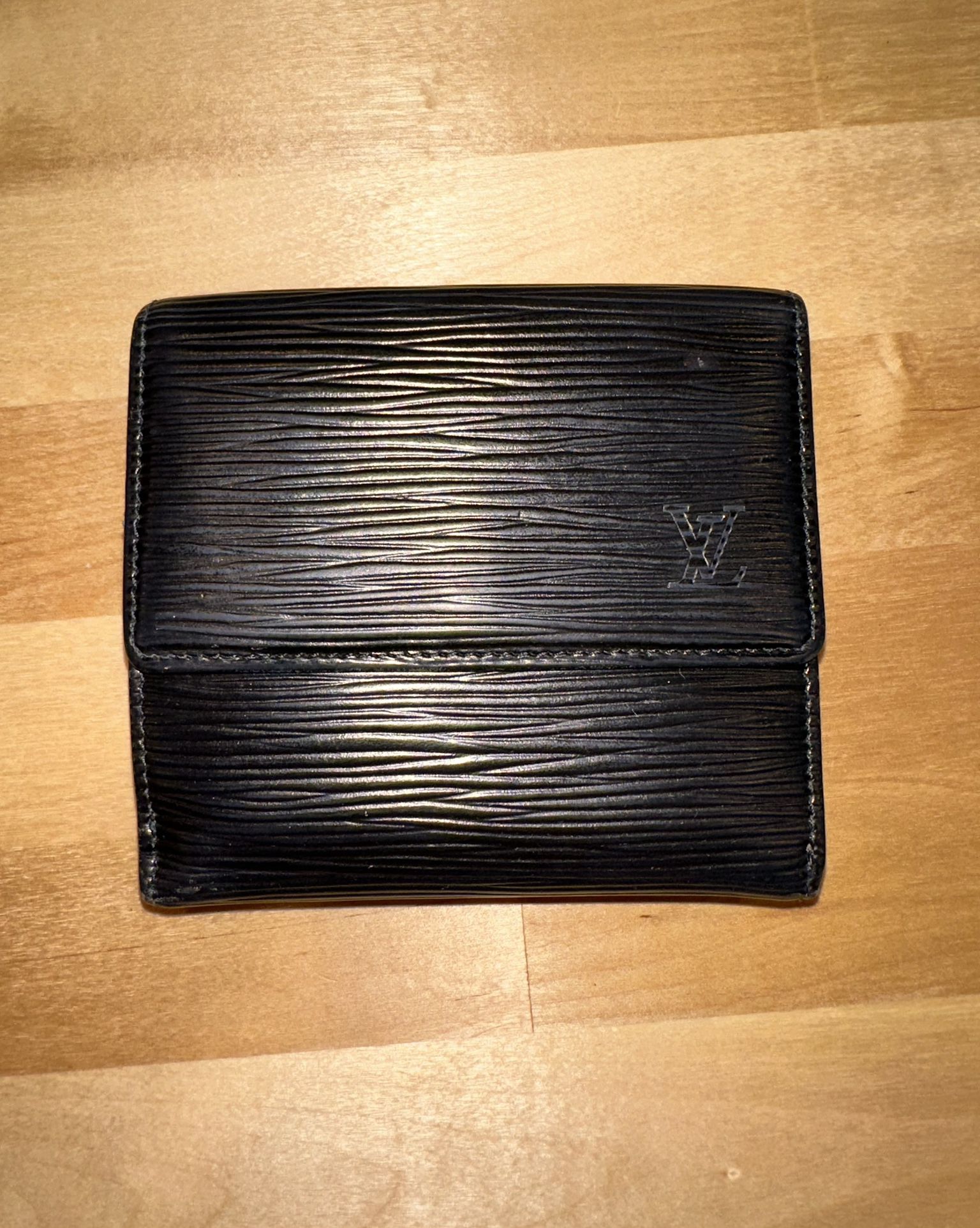 Louis Vuitton Black Epi leather elise compact wallet