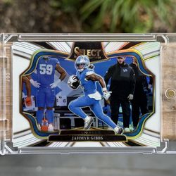 Jahmyr Gibbs - 2025 Panini Select - Field Level White Prizm /35 - Detroit Lions