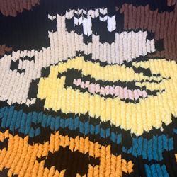 Fred Flinestone Chunky Knitted Blanket