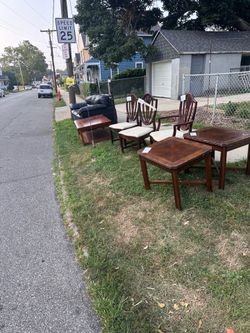 Free coffee table, chairs, and couch
