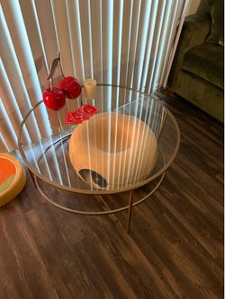FREE gold frame glass top coffee table