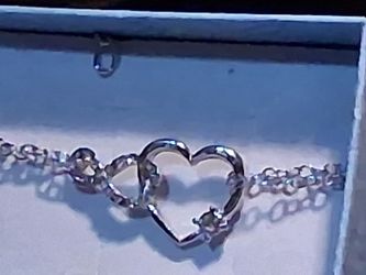 Silver Heart Chain Bracelet